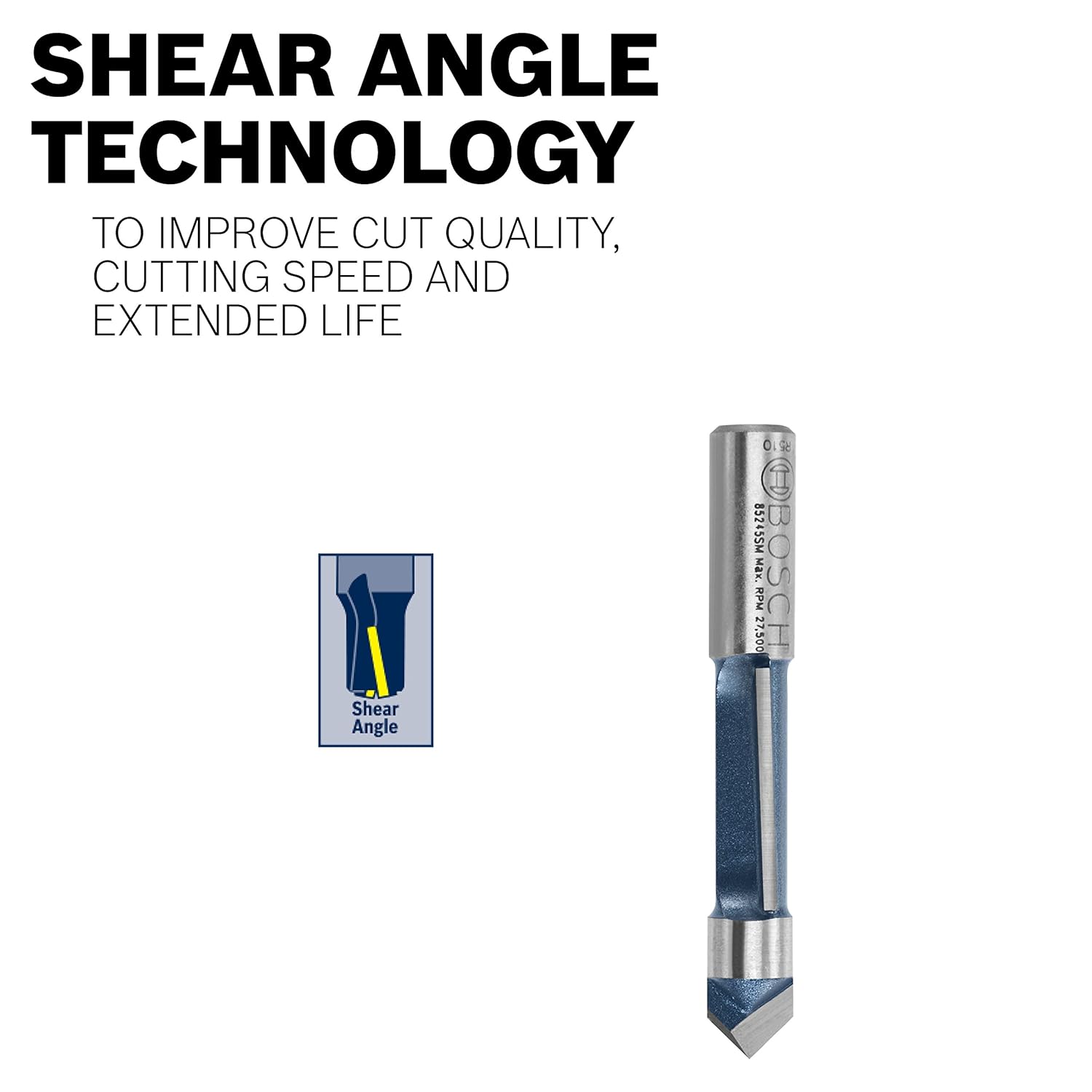 Bosch 85238M 1-1/4 in. x 5/8 in. Carbide Tipped Hinge Mortising Bit 1 Count (Pack of 1)