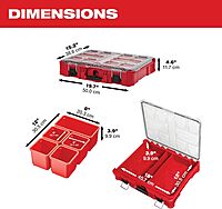 Milwaukee 48-22-8430 Packout, 10 Compartment, Small Parts Organizer