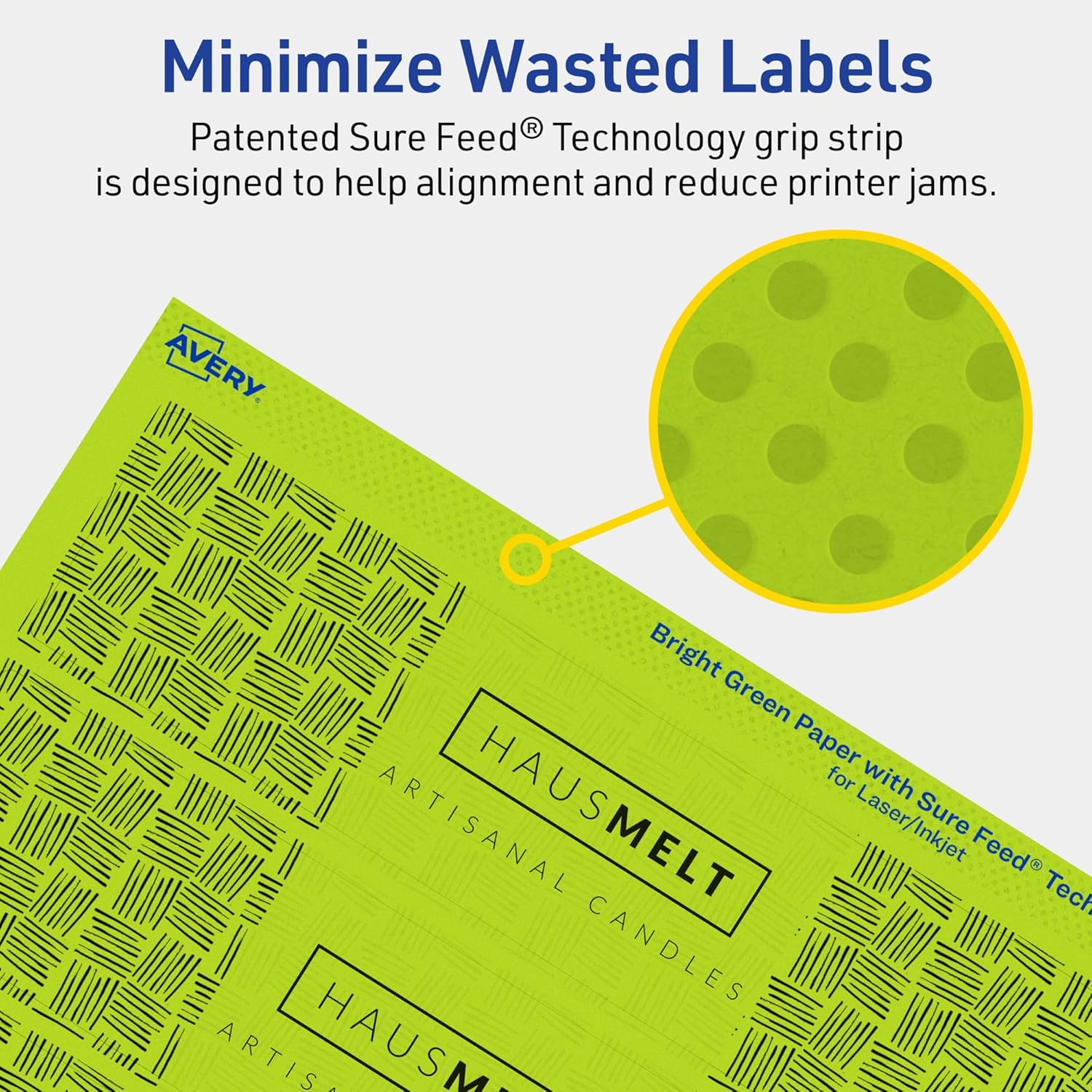 Avery Printable Rectangle Labels, Sure Feed Technology, 1-3/4" x 7-3/4", Bright Green Labels, Print-to-The-Edge