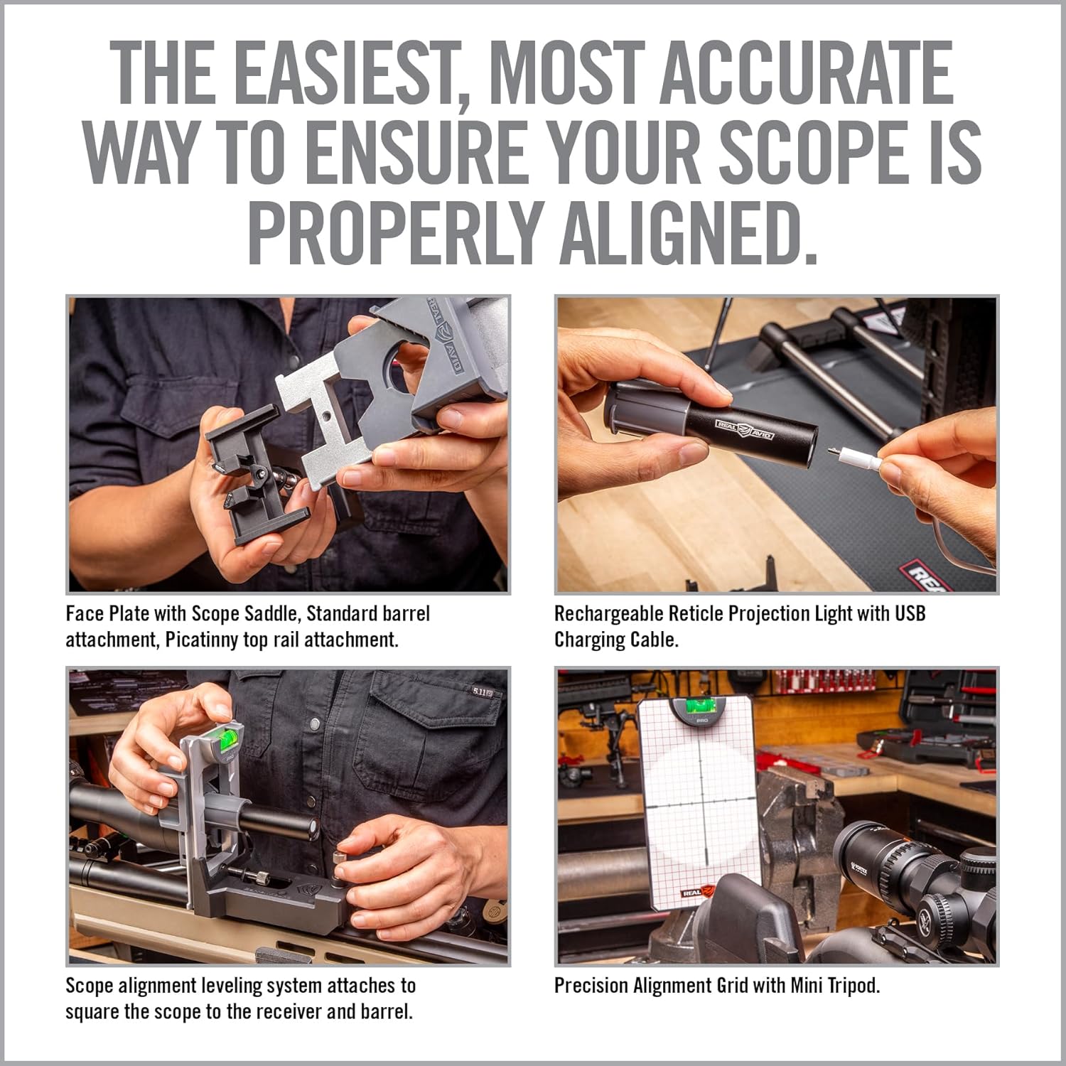 Real Avid Scope Leveling Kit & Precision Scope Level System, Complete Scope Mounting Kit for Mounting