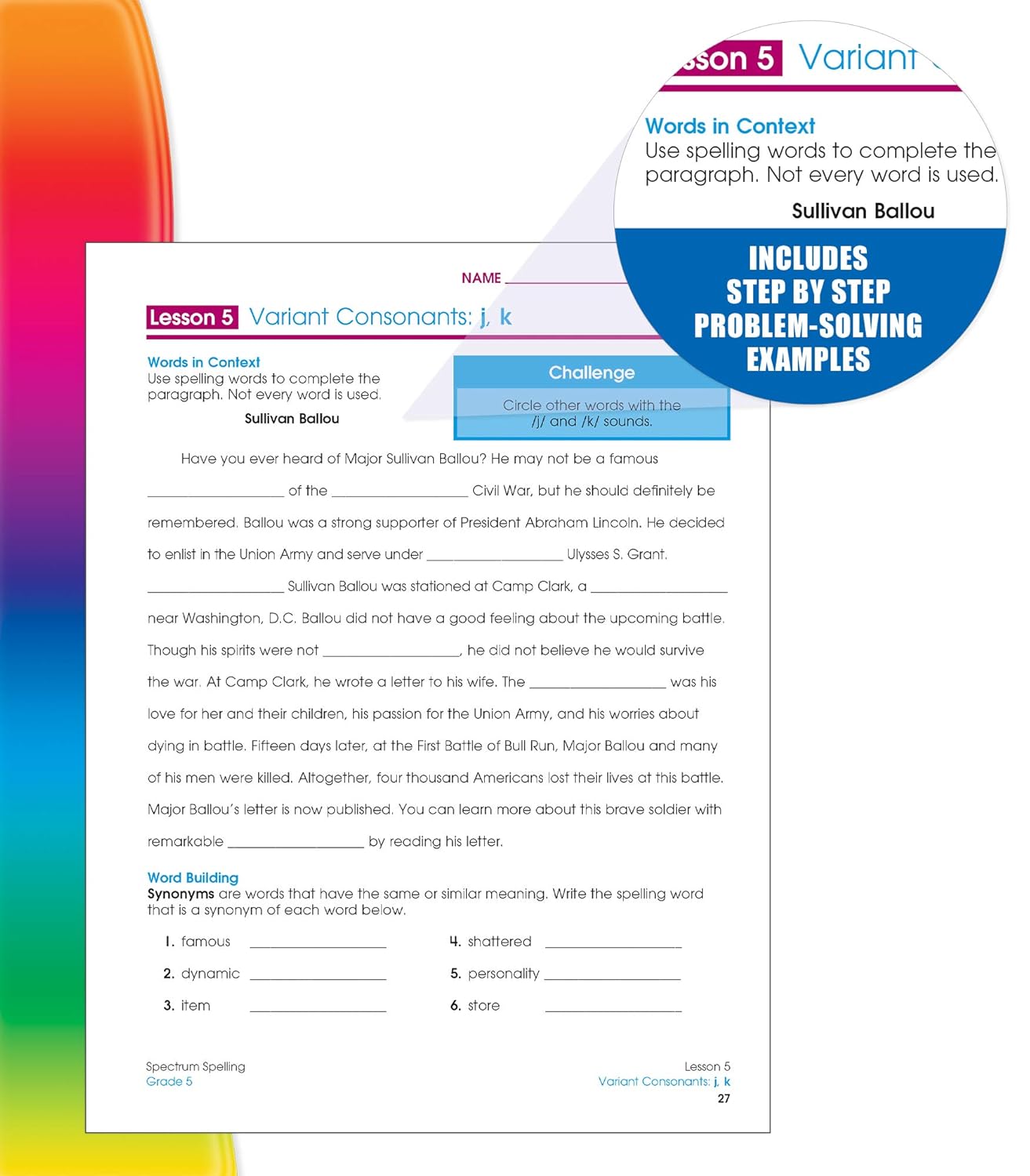 Spectrum Spelling Workbook Grade 5, Ages 10 to 11, 5th Grade Spelling Workbooks, Handwriting Practice with Parts of Speech