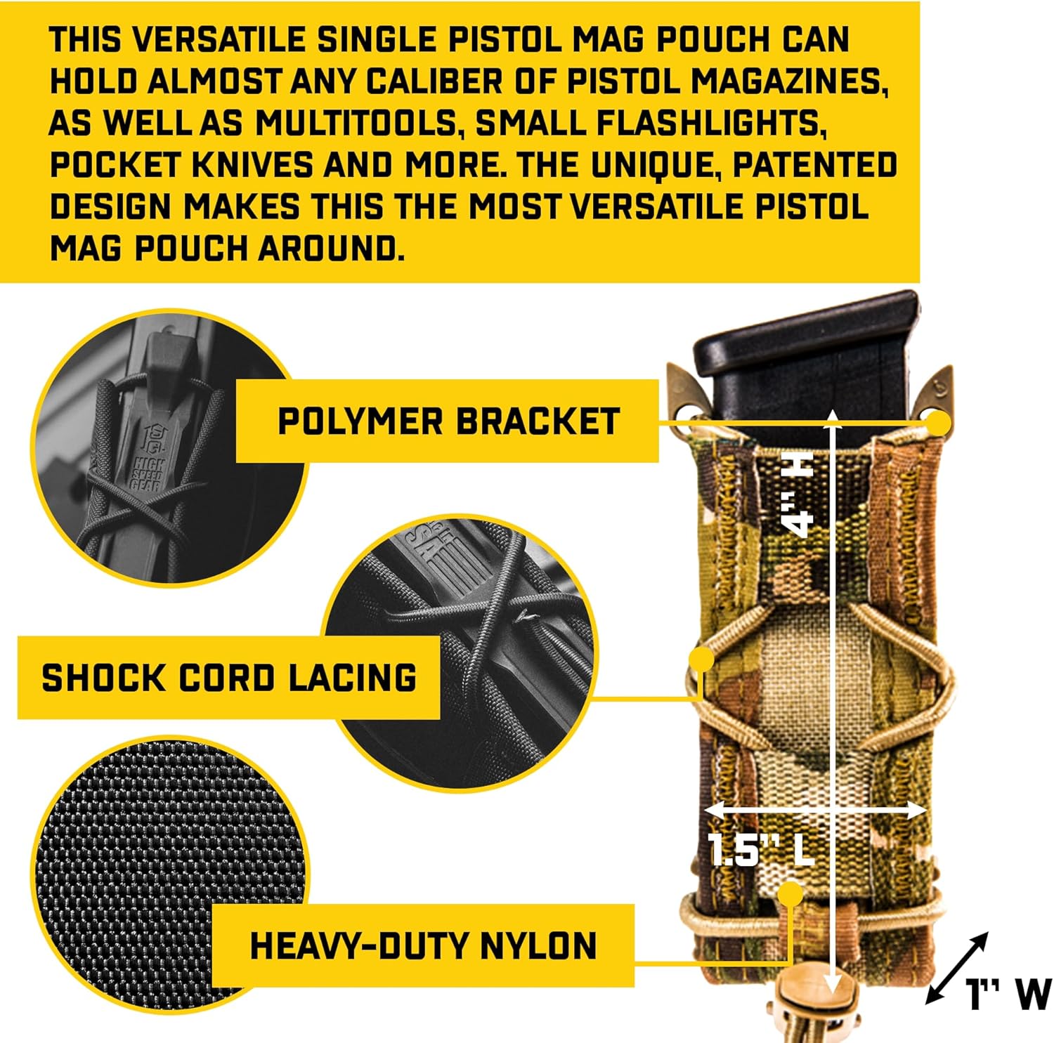 High Speed Gear Pistol TACO Single Magazine Pouch, MOLLE