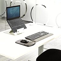 Fellowes 91737 Gel Wrist Rest - Graphite/Platinum (Pack of 3)