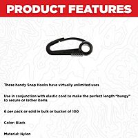Scotty #590-BK Nylon Snap Hook (Black) (6-Pack)