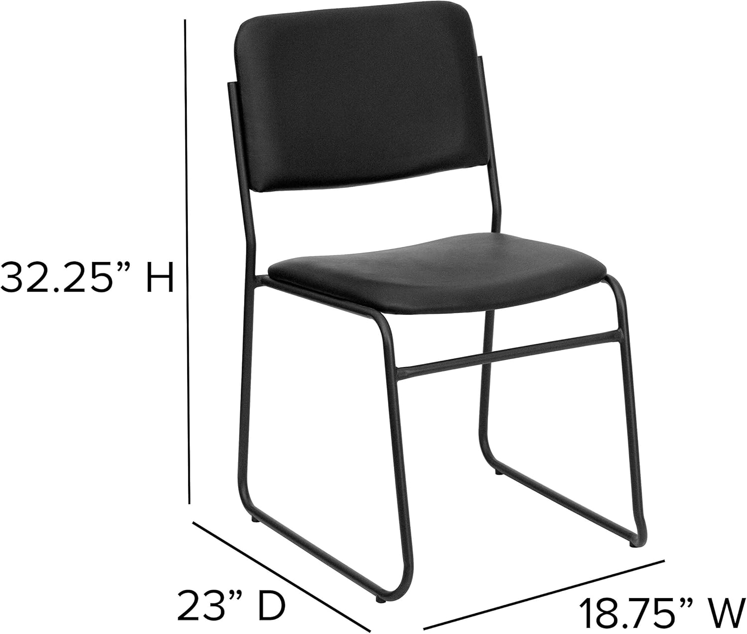 Flash Furniture HERCULES Series 500 lb Capacity High Density Stacking Chair with Sled Base