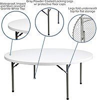 Flash Furniture Elon Round Plastic Folding Event Table