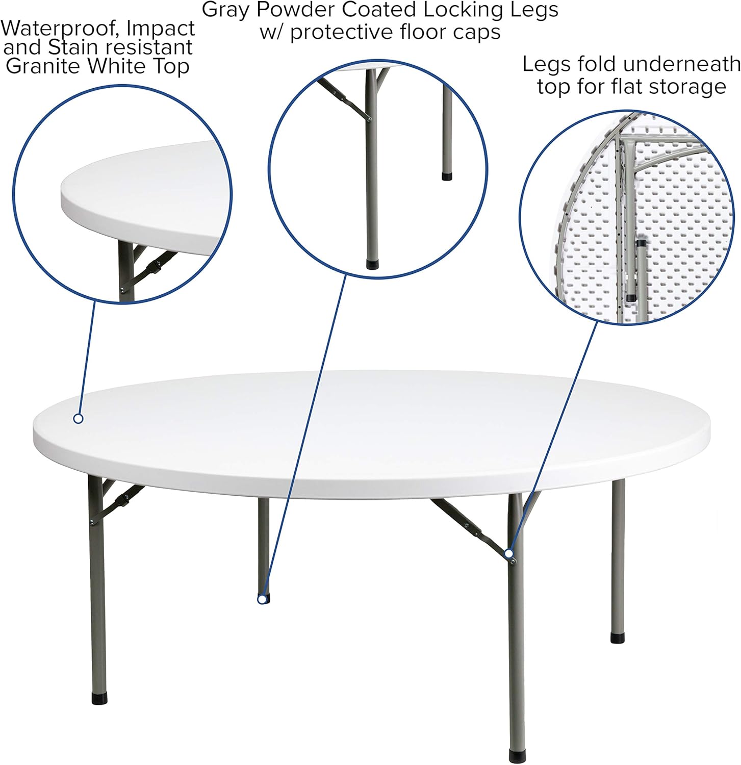 Flash Furniture Elon Round Plastic Folding Event Table