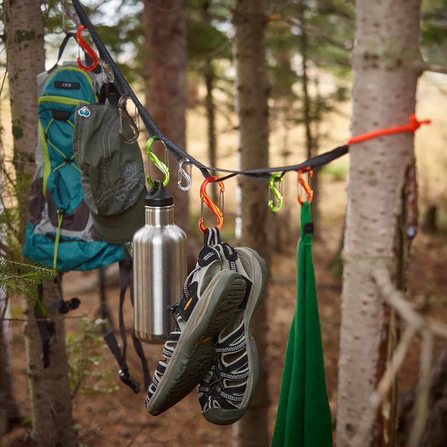 Nite Ize GearLine Hanging Organization System - Gear Ties for Camping, Hiking & Outdoor Activities