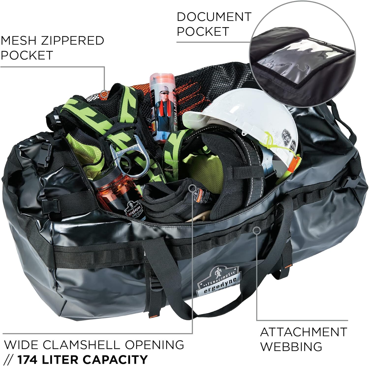 ERGODYNE Arsenal 5030 Water-Resistant Tarpaulin Duffel Bag