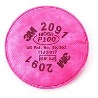 3M particulate filters P100 #2091/07000 , Pink, One Size, 2 Count