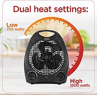 BLACK+DECKER Lightweight Space Heater for Indoor Use, 1500W Infrared Heater with Overheat Protection Black Heater