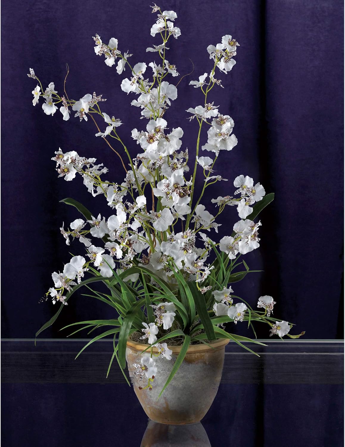Nearly Natural 1005-WH Dancing Lady Silk Orchid Arrangement White 29" x 10.25" x 10.25"