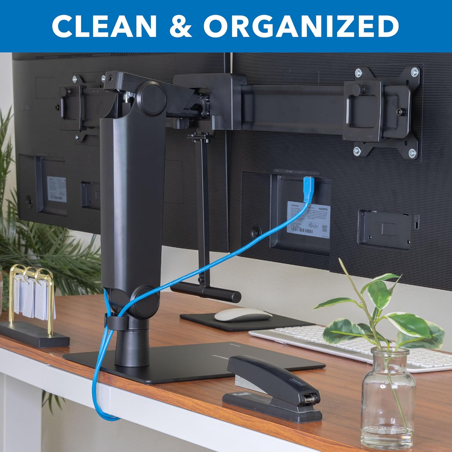 Mount-It! Freestanding Dual Monitor Stand 17" to 32", Height Adjustable