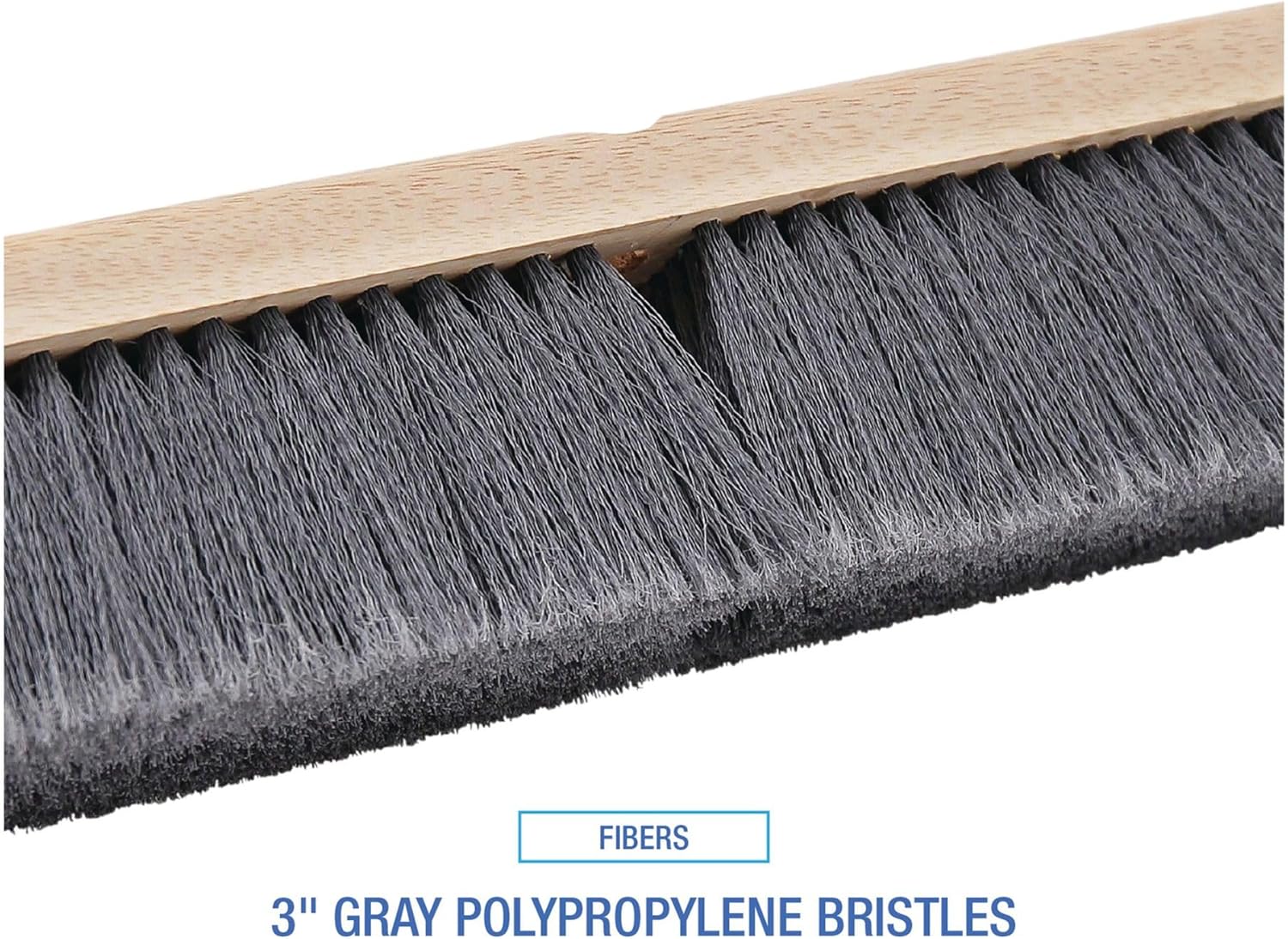 Boardwalk BWK20424 3 in. Flagged Polypropylene Bristles 24 in. Brush Floor Brush Head - Gray