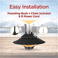 BLACK+DECKER 1500W Outdoor Electric Patio Heater with Remote Control