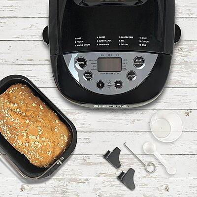 West Bend Hi-Rise Bread Maker Machine Programmable 12 Programs Including Gluten Free & 3 Loaf Sizes and Crust Colors
