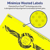 Avery Printable Wraparound Band Labels, Sure Feed Technology, 2-3/8" x 8", Neon Yellow