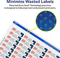 Avery Matte White Removable Rectangle Labels, Sure Feed Technology, Print-to-The-Edge, 1-13/16" x 2-3/16"