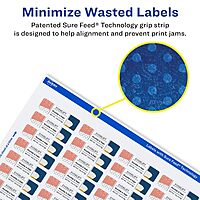 Avery Matte White Removable Rectangle Labels, Sure Feed Technology, Print-to-The-Edge, 1" x 2", 360 Removable Labels, Laser/Inkjet Printable 360 labels