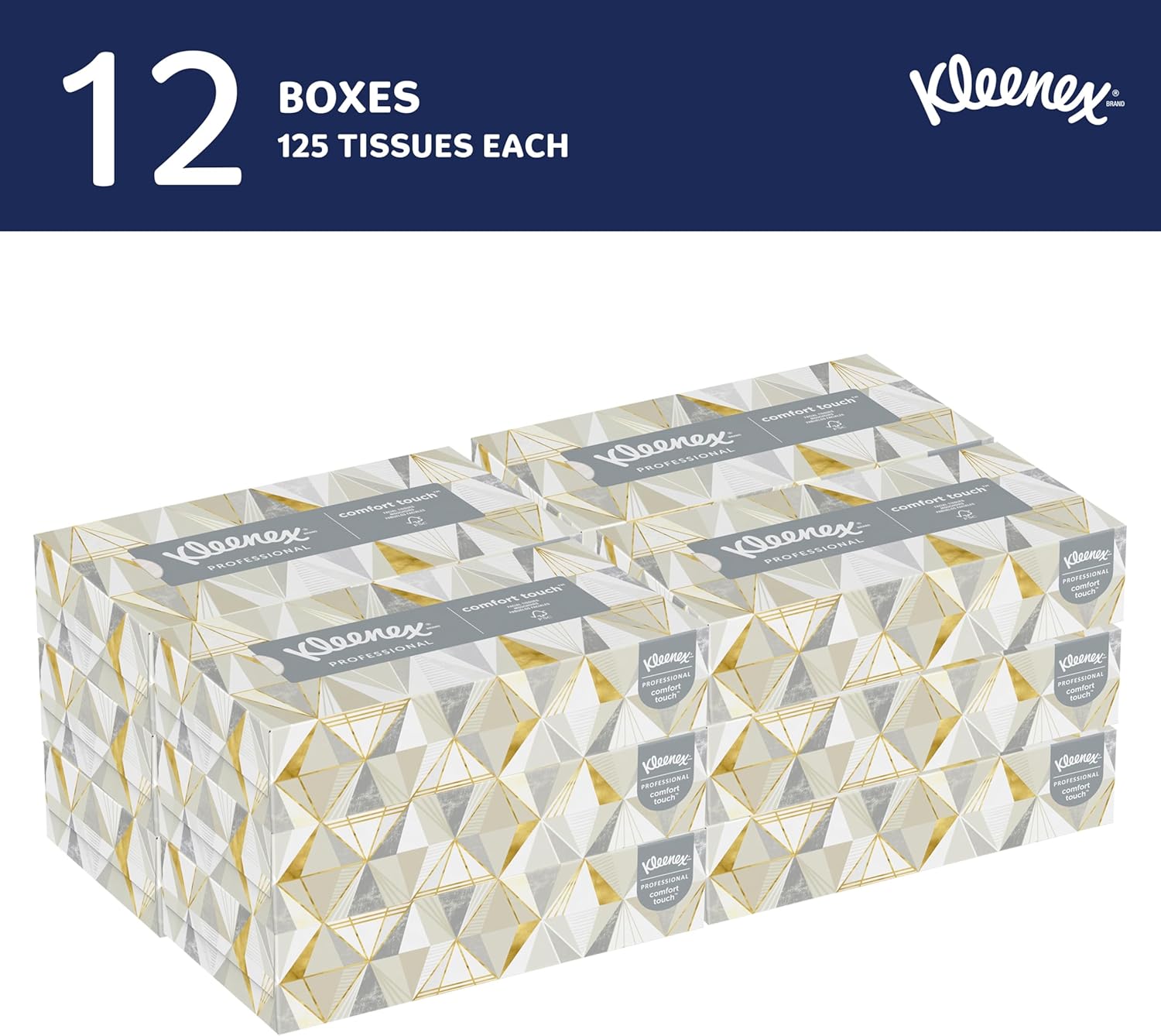 Kleenex® Professional Facial Tissue, Bulk (03076), 2-Ply, White, Flat Facial Tissue Boxes for Business