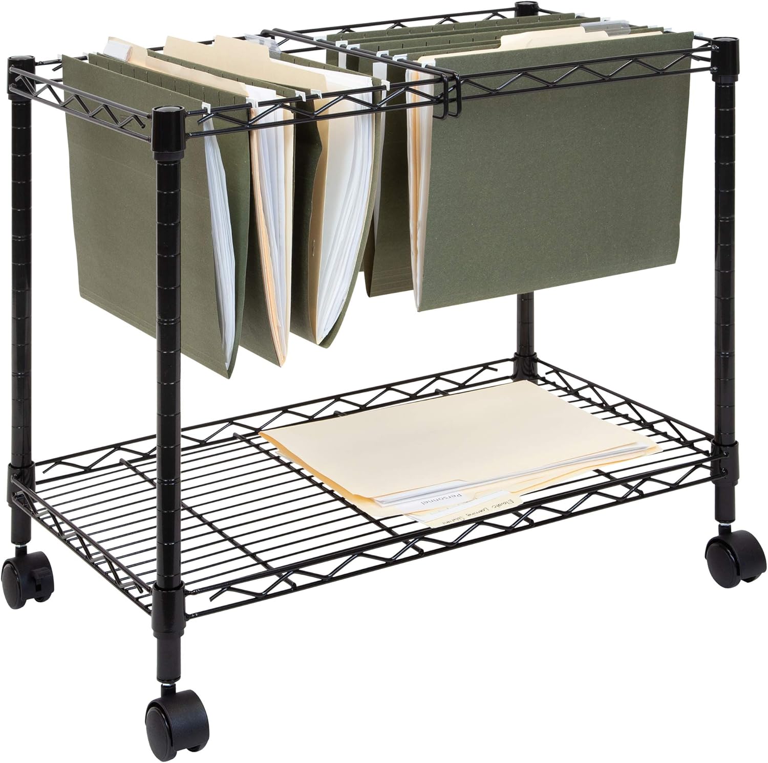 Mount-It! Rolling File Cart with Locking Casters, Mobile Filing Cabinet for Letter and Legal Size Folders
