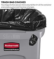 RUBBERMAID COMMERCIAL Slim Jim Vented Rectangular Trash Can, 23 Gallon