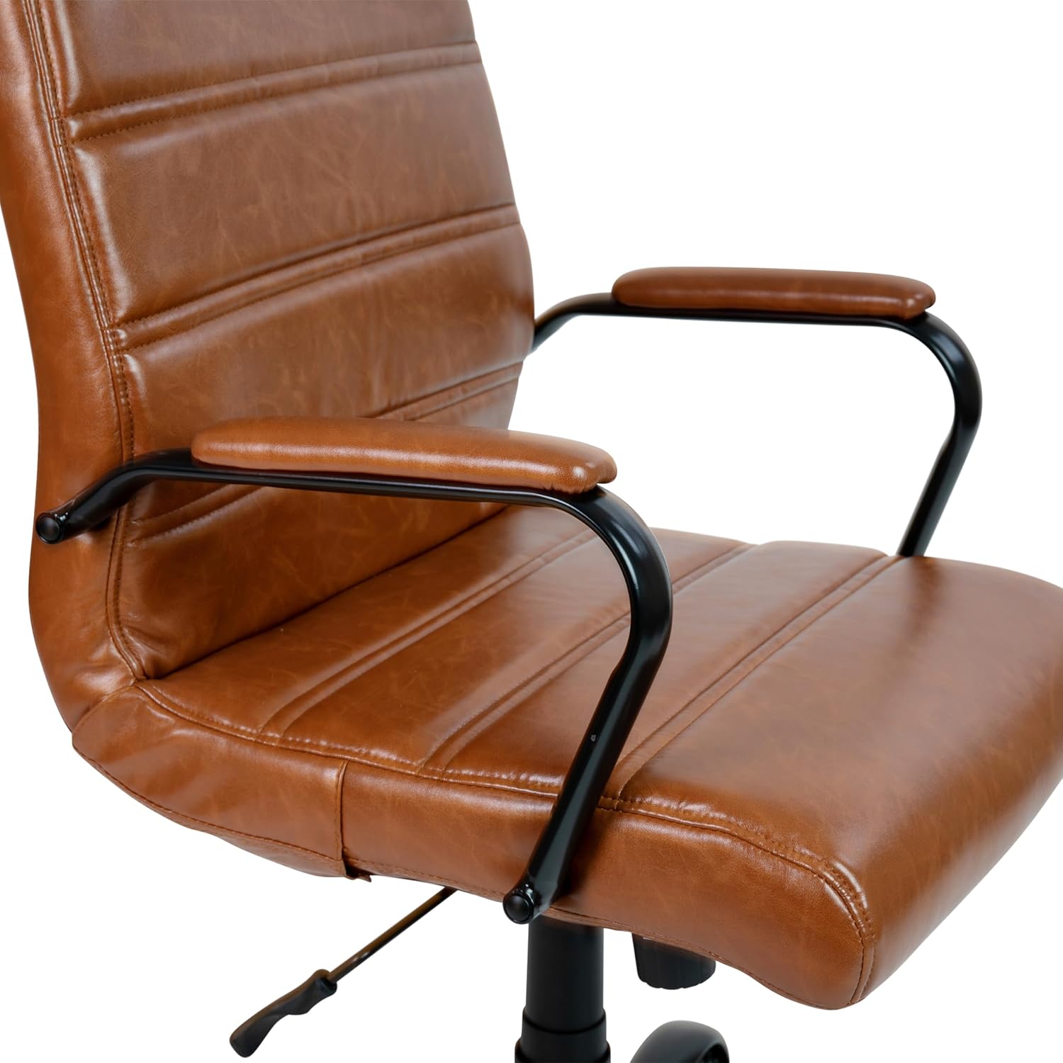 Flash Furniture Whitney Mid-Back Swivel LeatherSoft Desk Chair with Padded Seat and Armrests