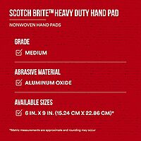 3M Scotch-Brite Heavy Duty Hand Pad 7440B, 6 in x 9 in, Pack of 40, Hand Sanding Pad - Metal Deburring and Finishing Pad