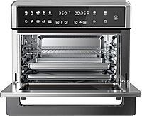 Megachef 10 in 1 Electronic Multifunction 360 Degree Hot Air Technology Countertop Oven, Silver Chrome