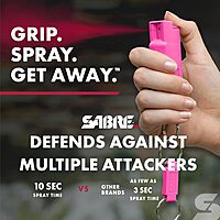 SABRE Pepper Spray, Supports National Breast Cancer Foundation, Maximum Police Strength OC Spray