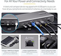 StarTech.com USB-C Docking Station (10-in-1, USB4), Up to 100W Charging for Laptop, 40Gbps Data Transfer, 2.5Gb Ethernet