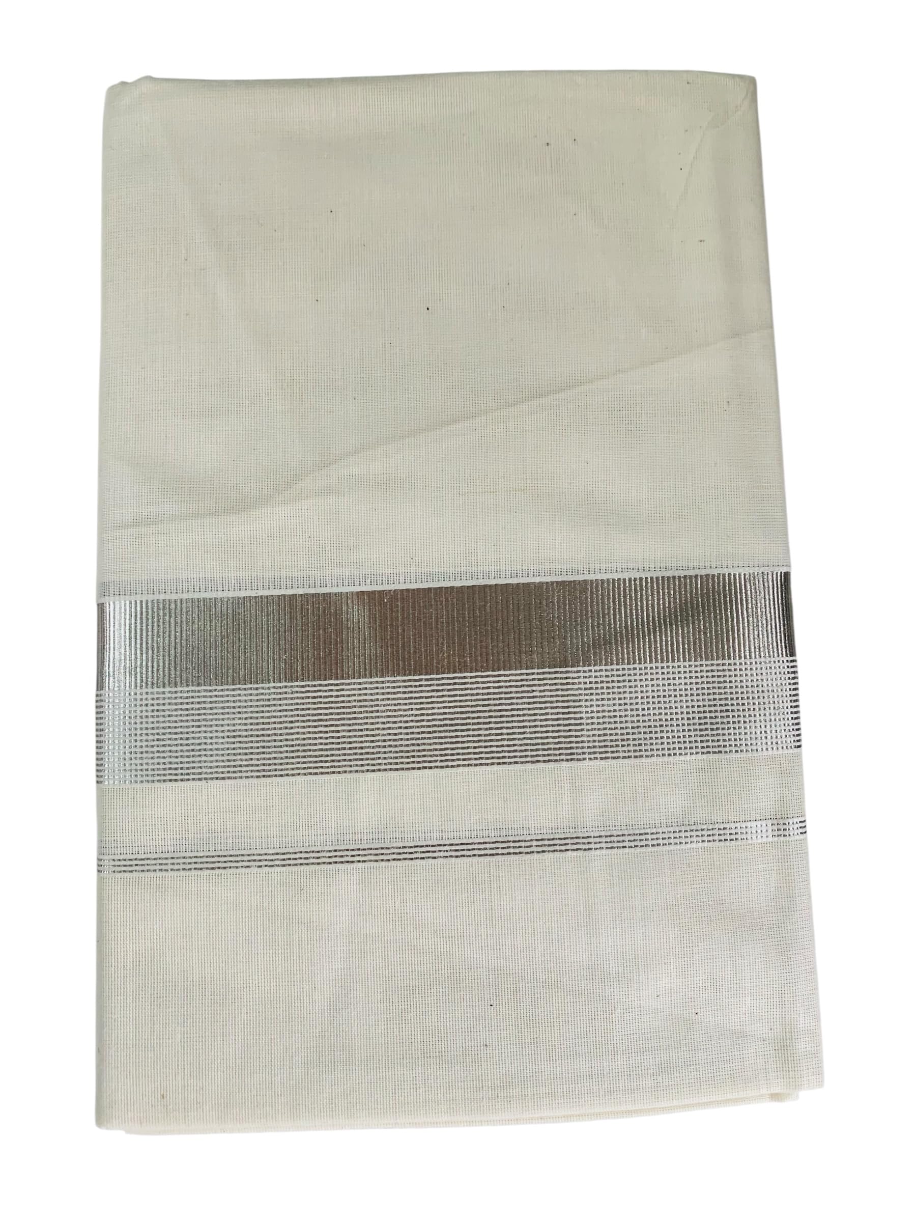 Kuthampully Men's Kerala Kasavu Dhothi Cotton | Golden Kerala Kasavu Mundu | Plain Cotton Dhoti For Men | Traditional South Indian Kasavu Mundu | EKM-885 | Pack -1