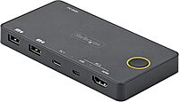 StarTech.com 2 Port Hybrid USB-A + HDMI & USB-C KVM Switch - Single 4K 60Hz HDMI 2.0 Monitor
