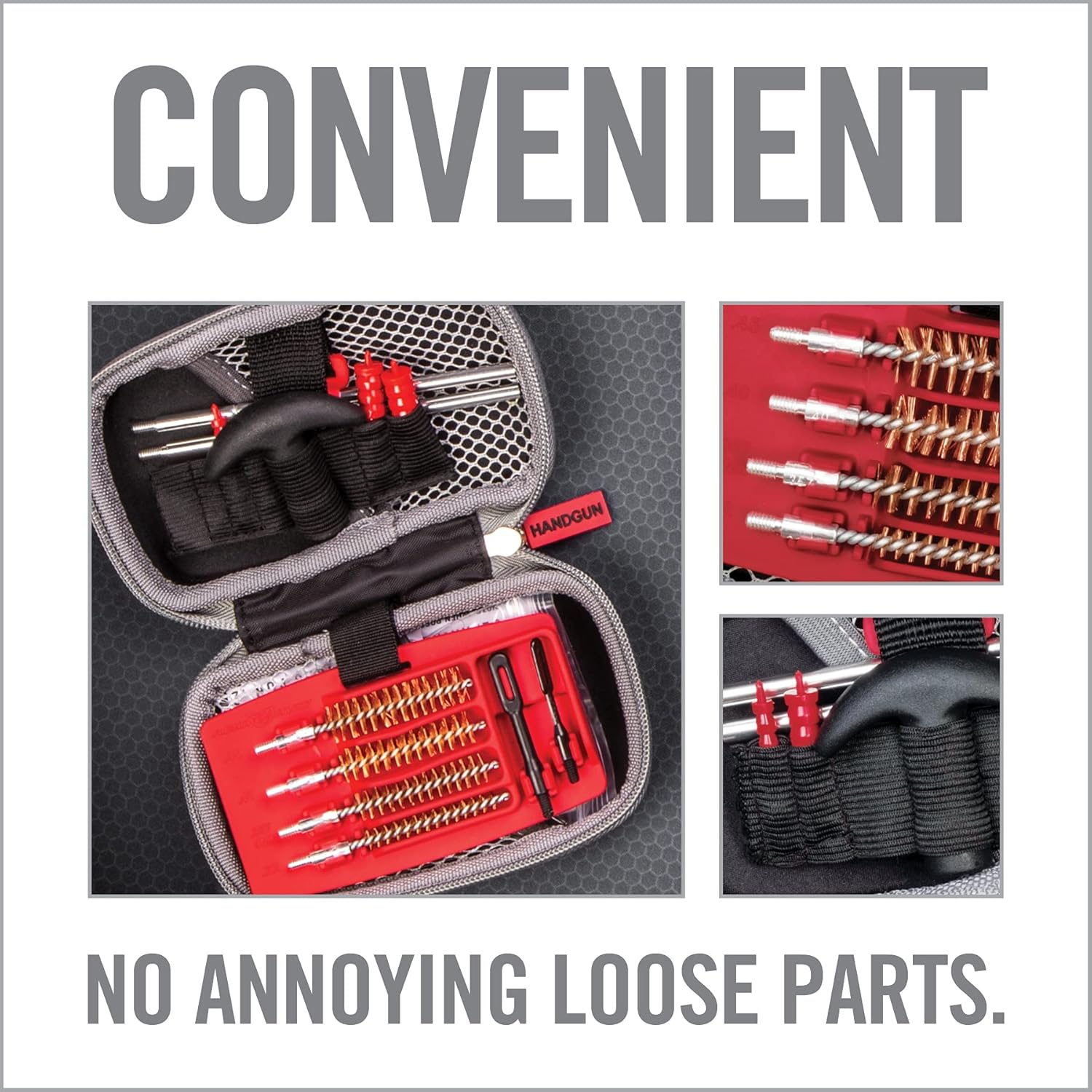 Real Avid Handgun Cleaning Kit - All-in-One 13 Piece Pistol Cleaning Kit with Cleaning Rod, Bore Brushes