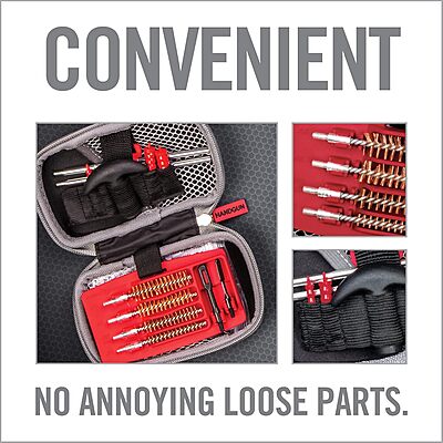 Real Avid Handgun Cleaning Kit - All-in-One 13 Piece Pistol Cleaning Kit with Cleaning Rod, Bore Brushes, Gun Cleaning Jags & Gun Cleaning Patches Value Pack