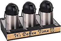 Mind Reader Airpot Serving Station, Coffee Bar Accessories, Countertop Organizer, Wire Mesh, 24" L x 12" W x 6" H, Black