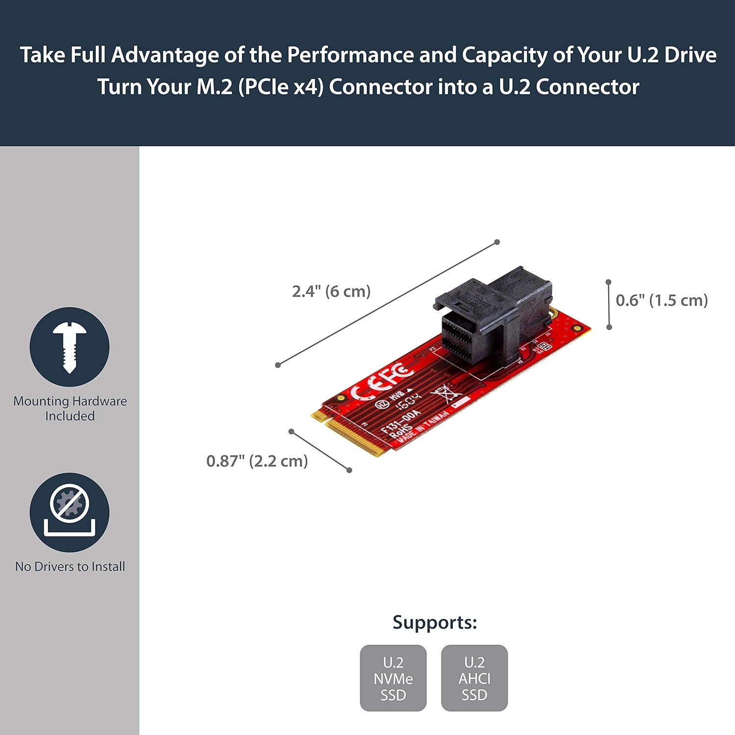 StarTech.com PCIe NVMe Host Adapters - M.2, U.2, U.3, SFF