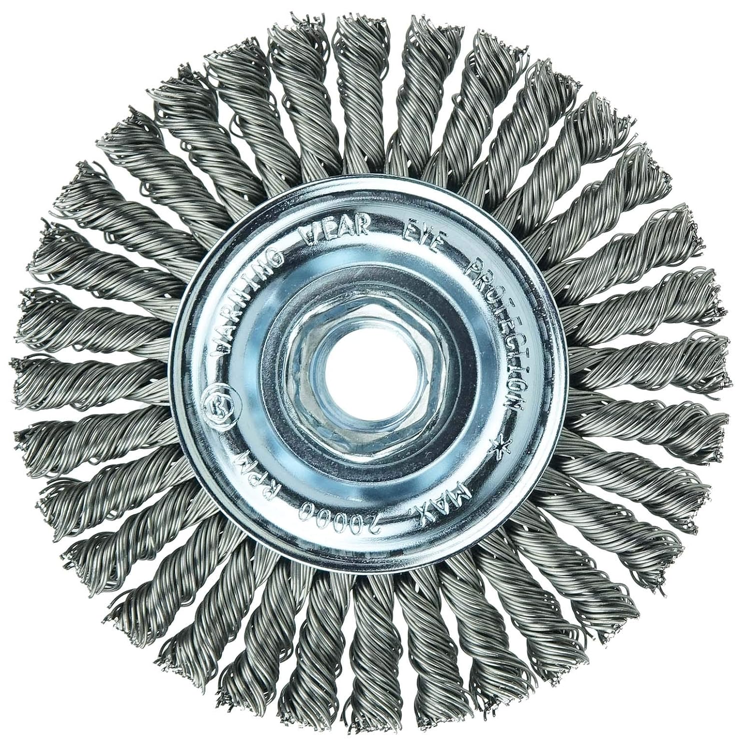 Weiler 36218 Wolverine 4" Knot Wire Wheel, Stringer Bead Twist, .020" Steel Fill, 5/8-11 UNC Nut, Made in The USA (Pack of 5)