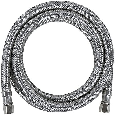 Certified Appliance Accessories Ice Maker Water Line, 5 Feet, PVC Core with Premium Braided Stainless Steel, Silver - Pack of 1