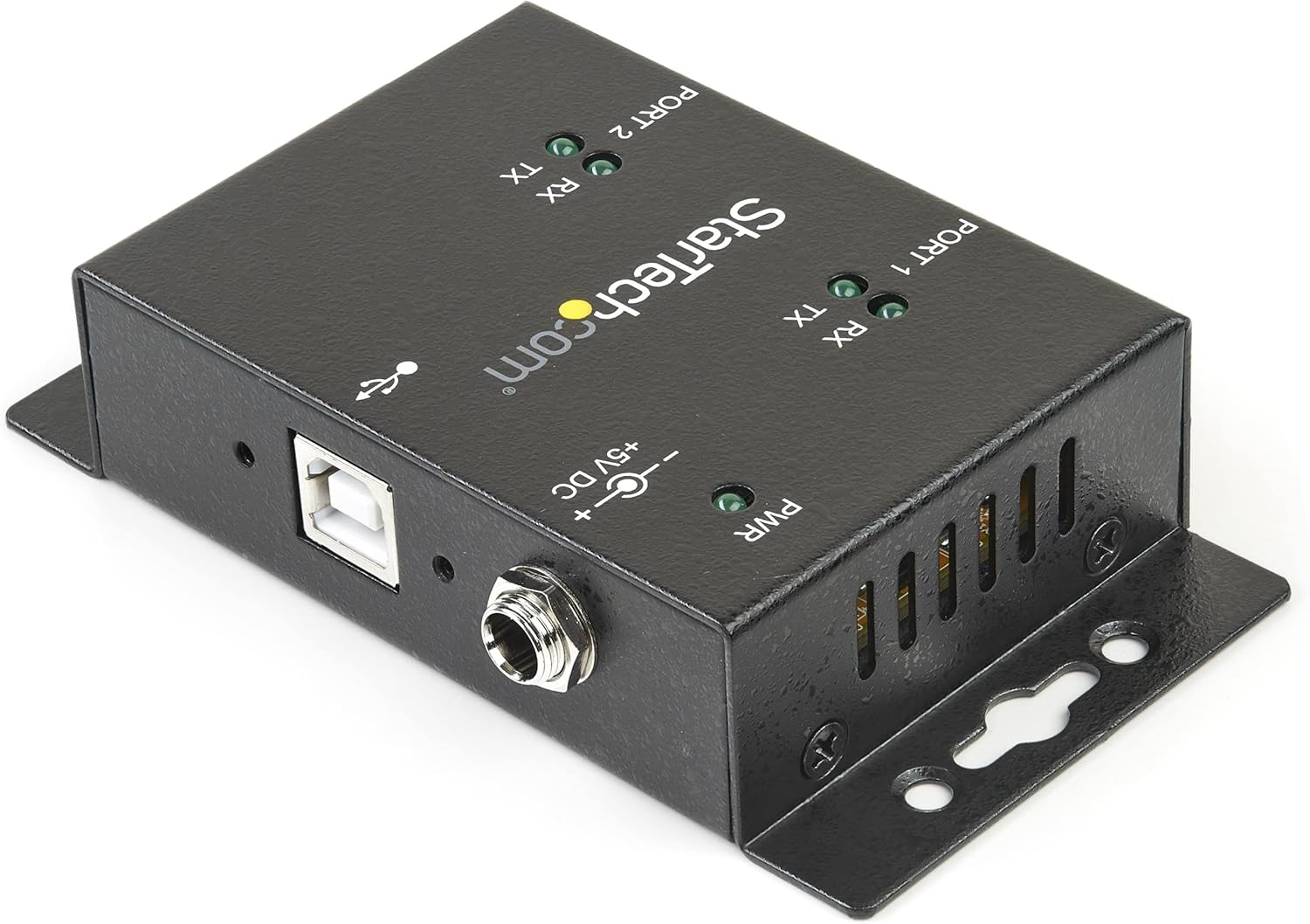 StarTech.com USB to Serial Adapter - 2 Port - Wall Mount - Din Rail Clips - Industrial - COM Port Retention - FTDI - DB9