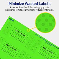 Avery Printable Rectangle Labels, Sure Feed Technology, 1.5 x 3.75, Neon Green, Print-to-The-Edge, Laser/Inkjet