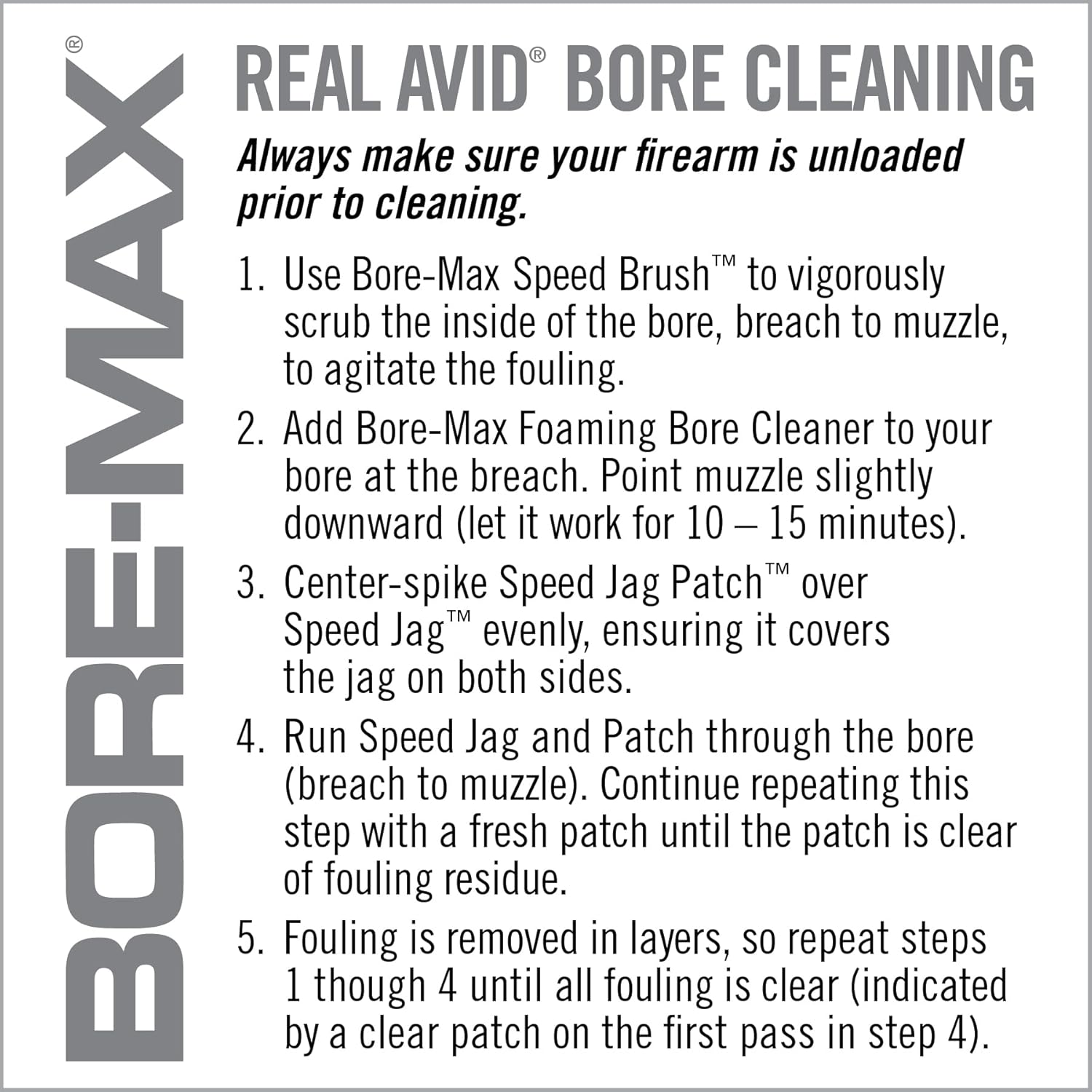 Real Avid Bore-Max Bore Brush, Nickel-Plated Bronze Barrel Brush with Stainless Steel Handle