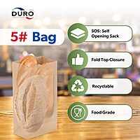 Duro ID# 18405 5# SOS Bag 35# 100% Recycled Natural Kraft, Pack of 500