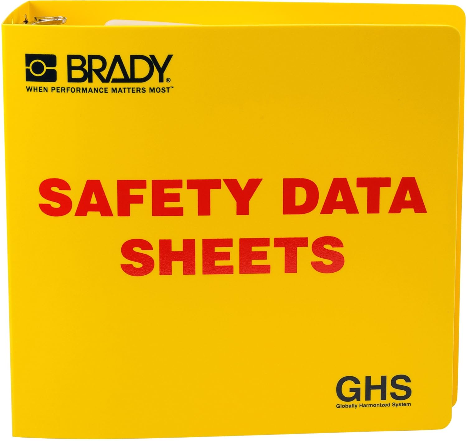 Brady 121184 GHS - 3" Safety Data Sheet Binder - English,Yellow