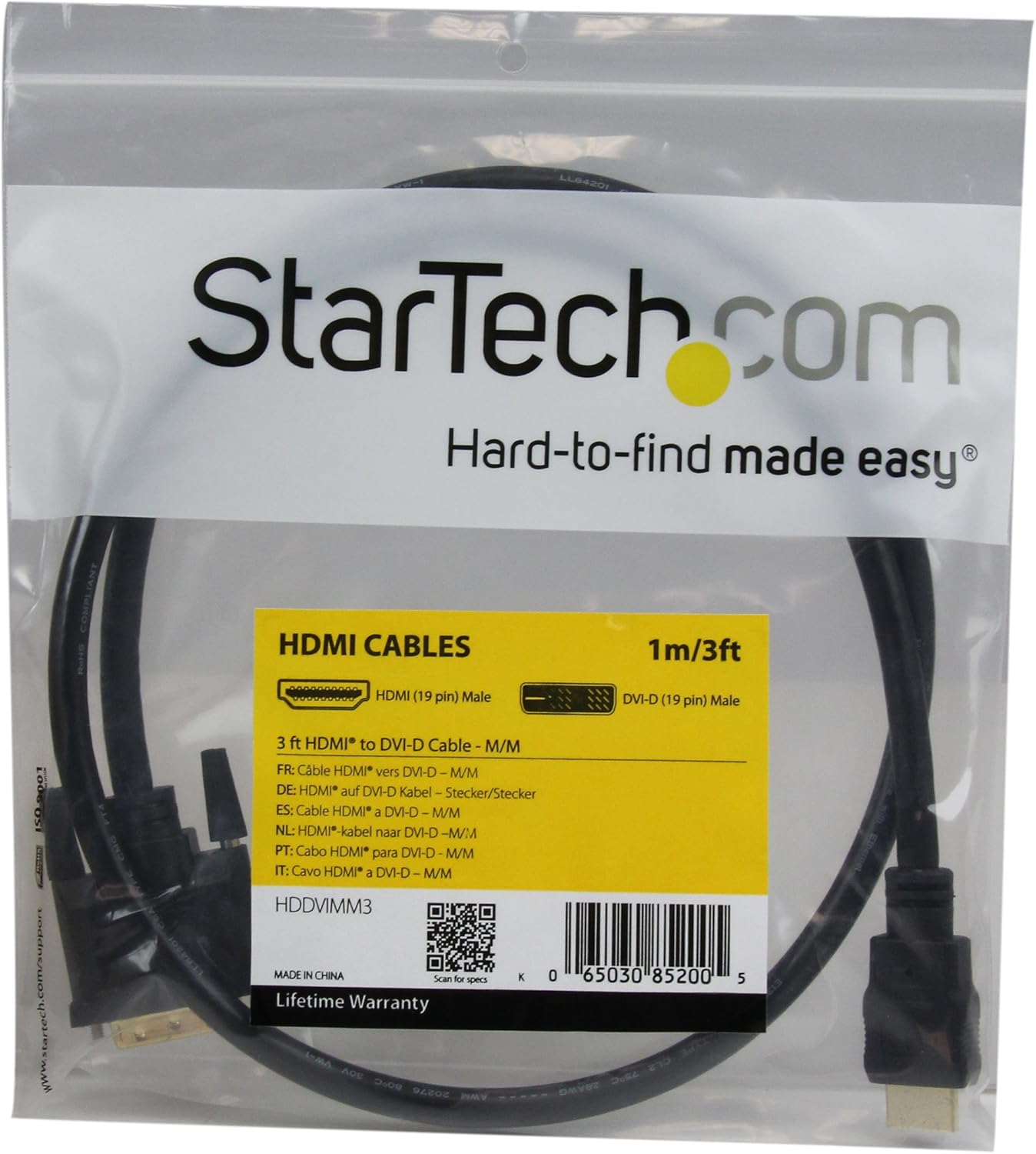 StarTech.com HDMI to DVI-D Cable - Bi-Directional