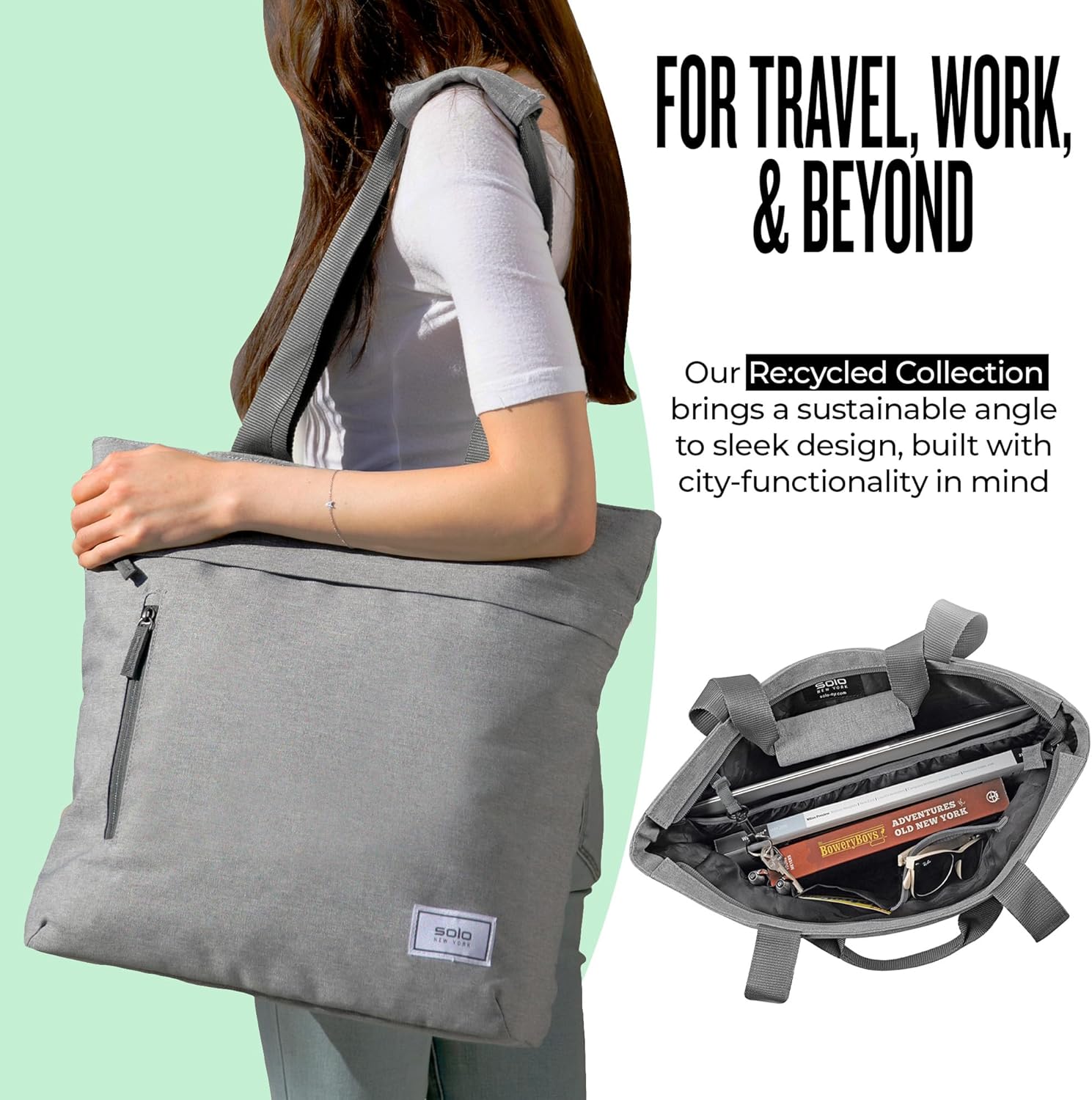 Solo New York Tote Bag for Women - Professional Handbag for Work & Travel, Laptop Purse with Padded Compartment