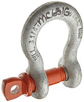CM MC651G Screw Pin Carbon Shackle, Hot Galvanized, 5/8" Bail Size, 7165 lbs Load Capacity