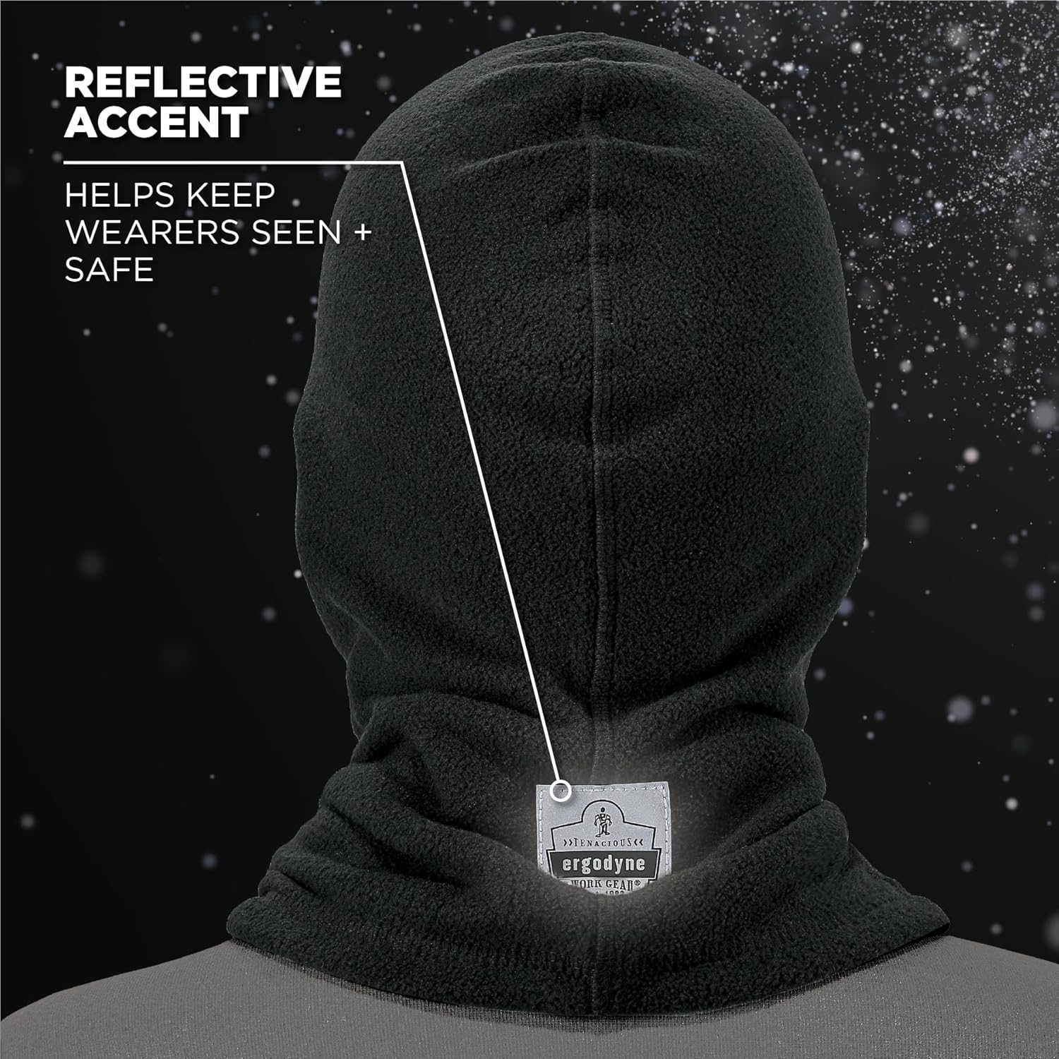 Balaclava, Winter Face Mask, Thermal Black Fleece, Ergodyne N-Ferno 6821