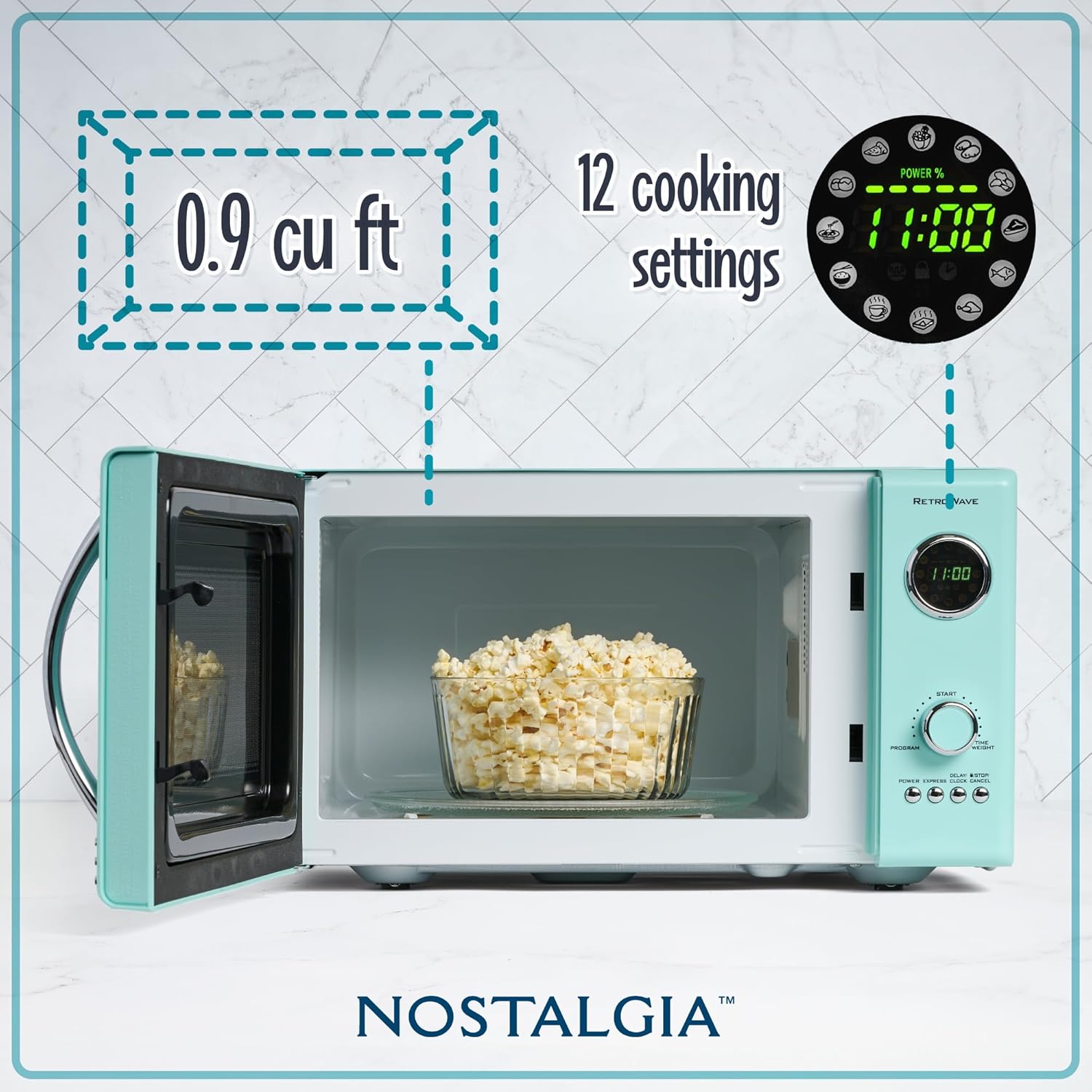 Nostalgia Retro Countertop Microwave Oven