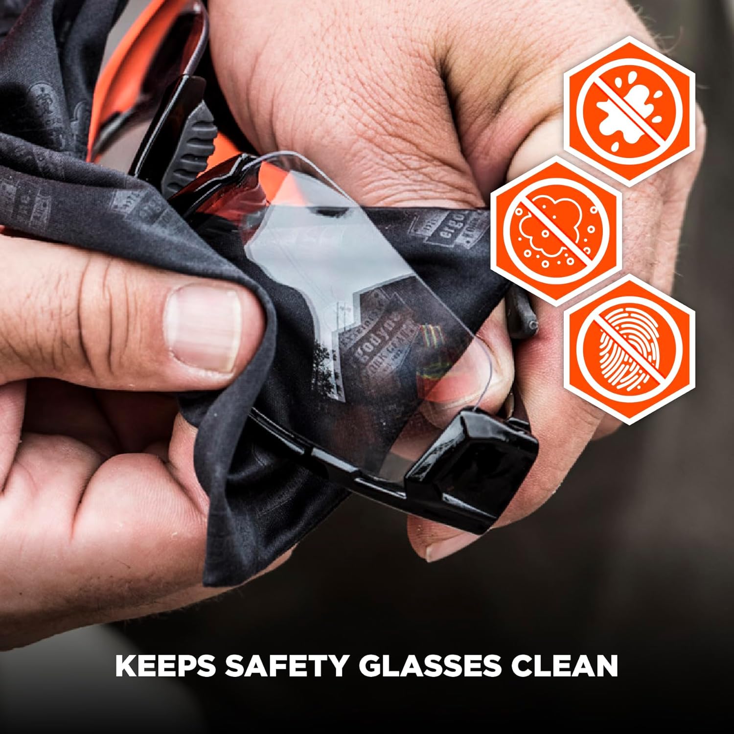 Ergodyne Skullerz 3216 Eyewear Microfiber Cleaning Cloth, Black